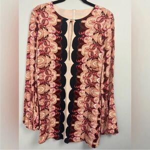 Free People Bell Sleeves Boho mini dress size 6